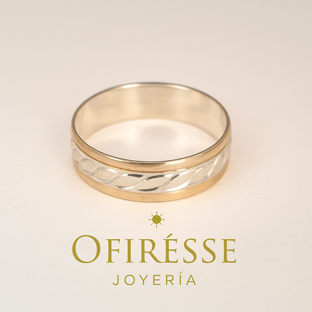Anillo para Caballero en Plata 925 y Oro Laminado | Colección Clásica